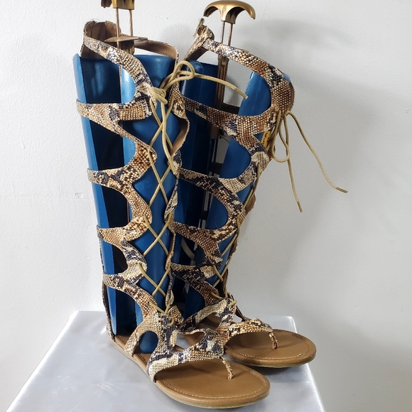 Zabella Rue Knee-High Gladiator Sandal Leather Women’s US Size 7.5 - Picture 3 of 12